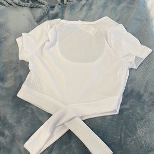 Pacsun white cross over tee